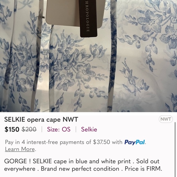 NWT SELKIE OPERA CAPE - Picture 3 of 3